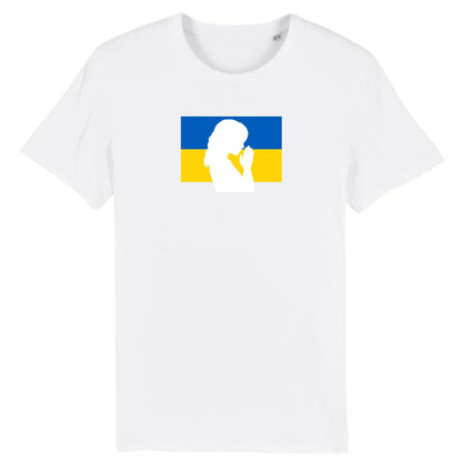T shirt Unisex Ukraine Silhouette de Femme en Prière