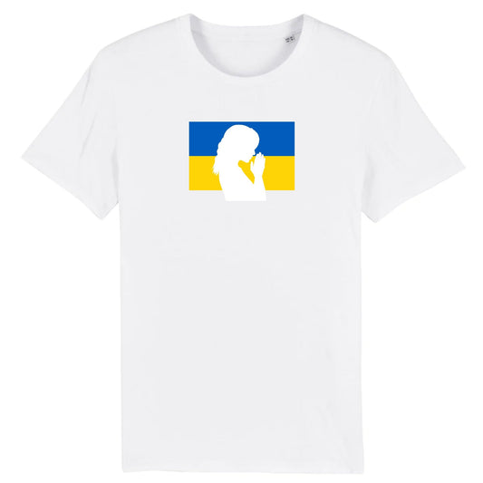 T shirt Unisex Ukraine Silhouette de Femme en Prière
