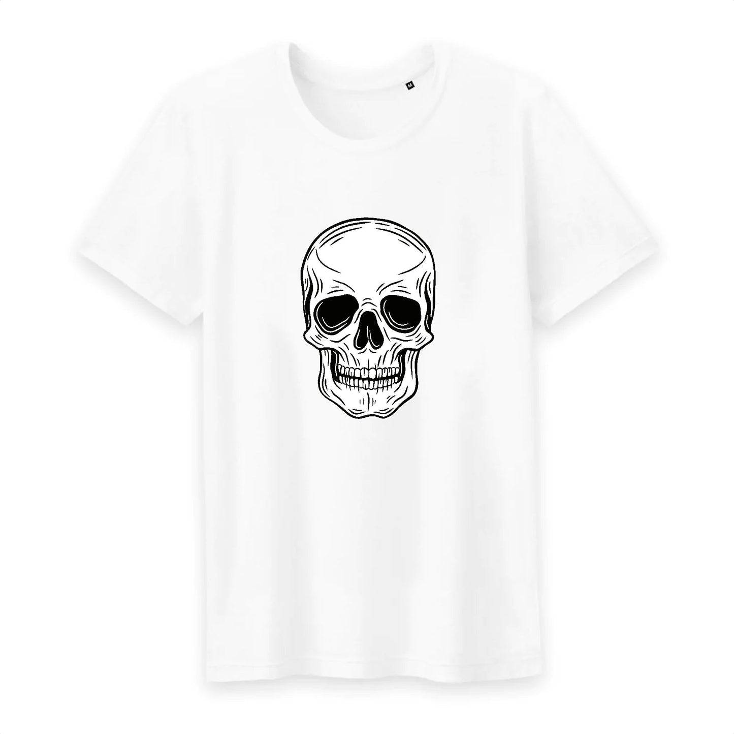 T shirt homme col rond Tête de Mort Blanche