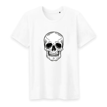 T shirt homme col rond Tête de Mort Blanche