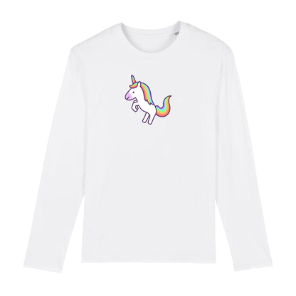 T shirt Manches longues Homme Licorne blanche
