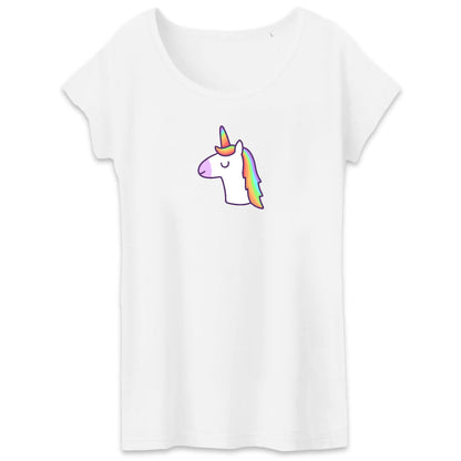 T shirt Femme Licorne avec les yeux fermés