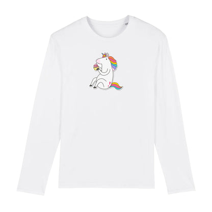T shirt Manches longues Homme Licorne s'assoit
