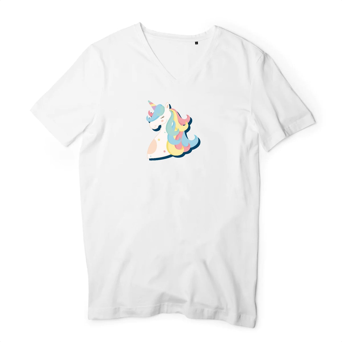 T shirt homme col V Licorne magique