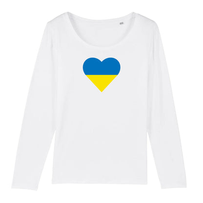 T shirt Manches longues Femme Ukraine Coeur