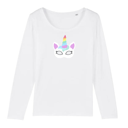T shirt Manches longues Femme Licorne masque