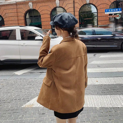 Blazer daim femme
