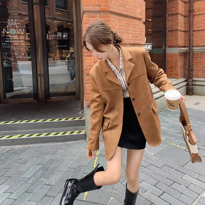 Blazer daim femme
