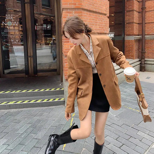 Blazer daim femme