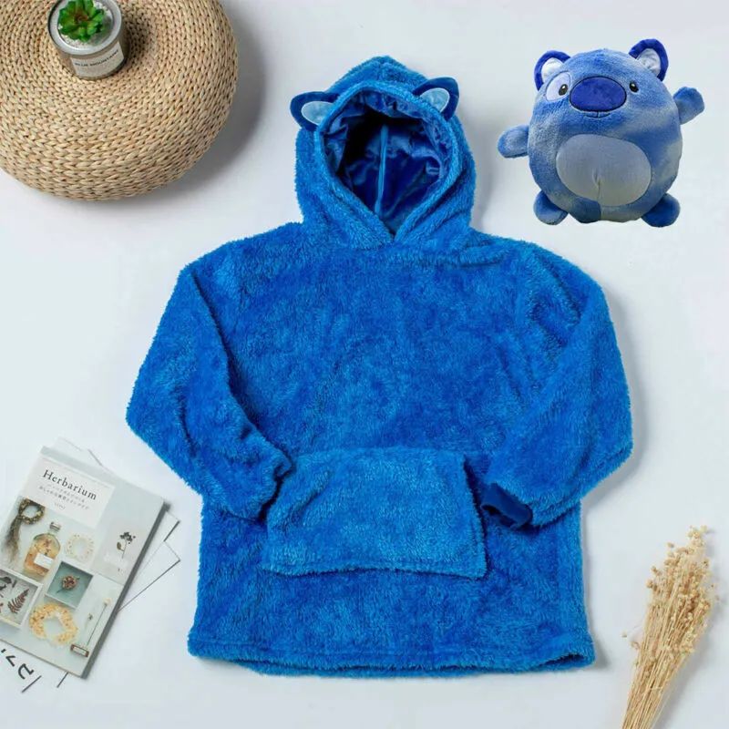 Sweat Plaid Enfant Animal Bleu