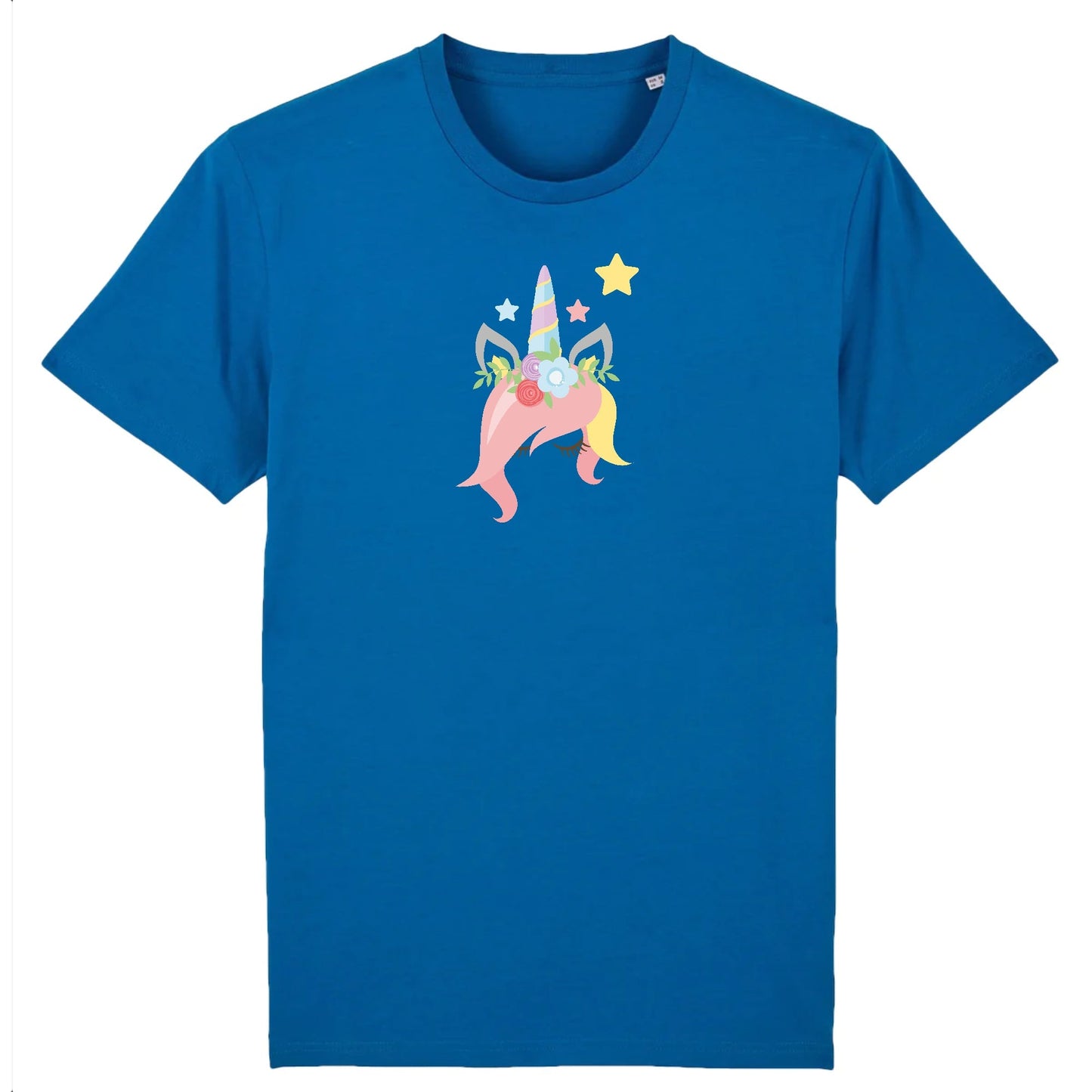 T shirt Unisex Licorne avec des fleurs sur la tête