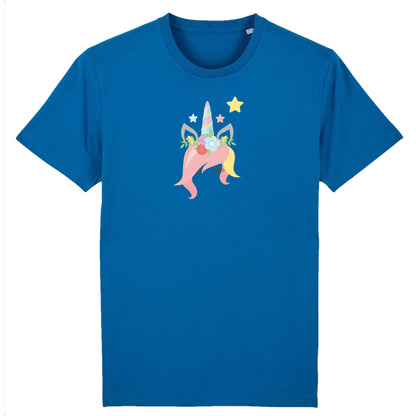 T shirt Unisex Licorne avec des fleurs sur la tête