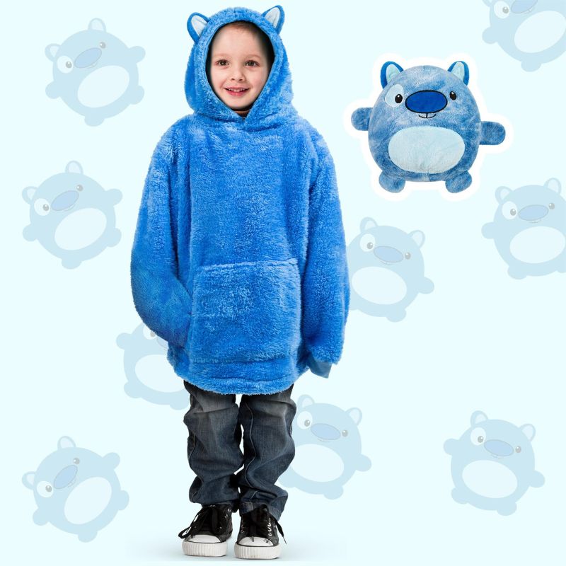 Sweat Plaid Enfant Animal Bleu