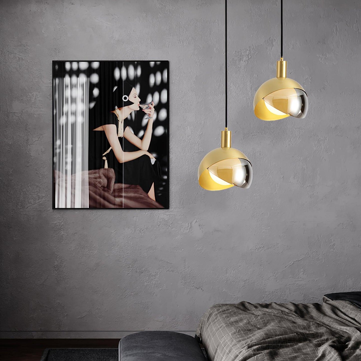 Suspension Moderne - Lampe Minimaliste en Métal et Verre, Design Urbain