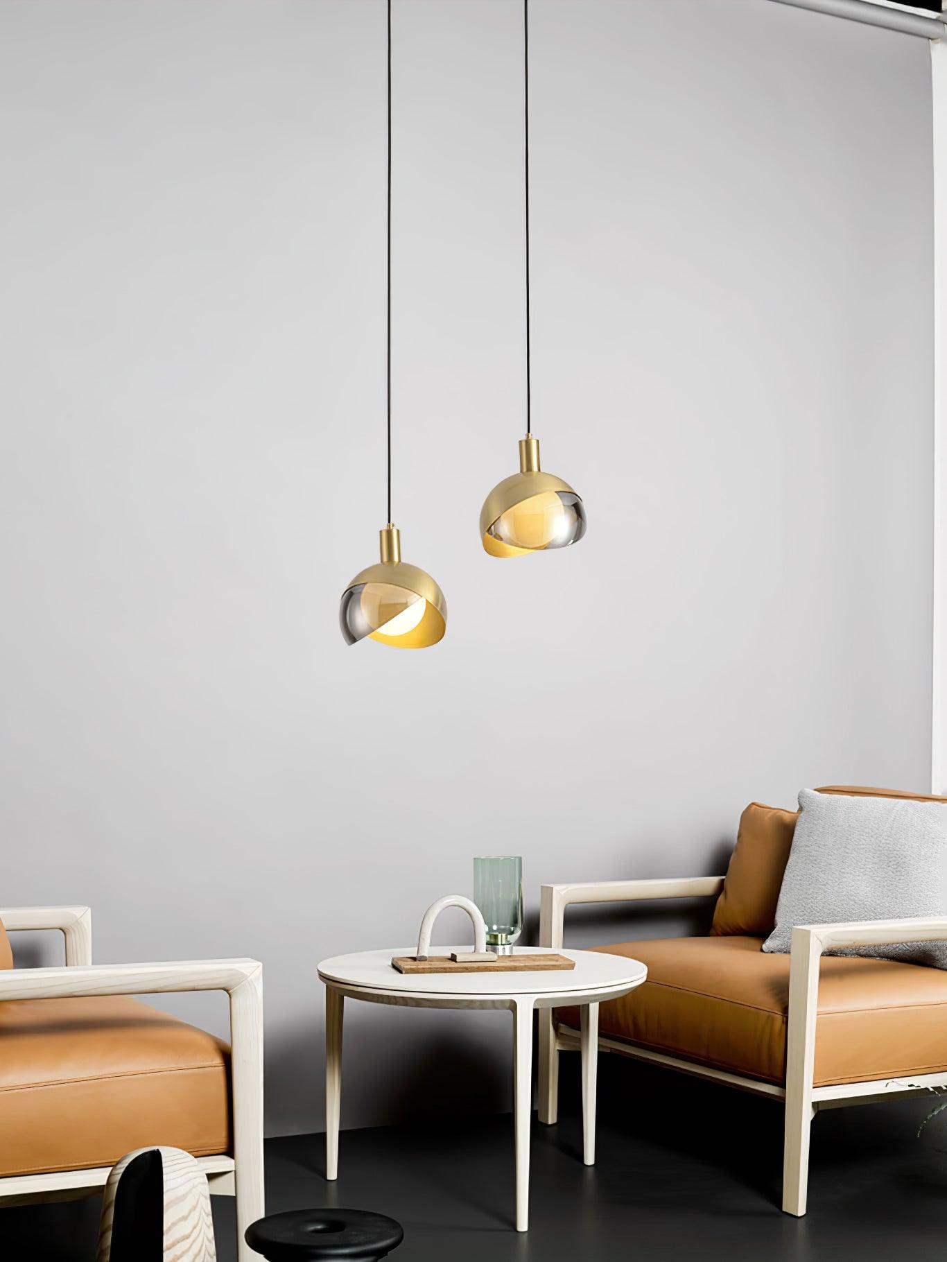 Suspension Moderne - Lampe Minimaliste en Métal et Verre, Design Urbain