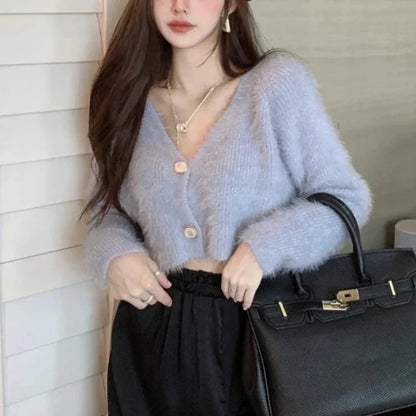 Blue mohair cardigan
