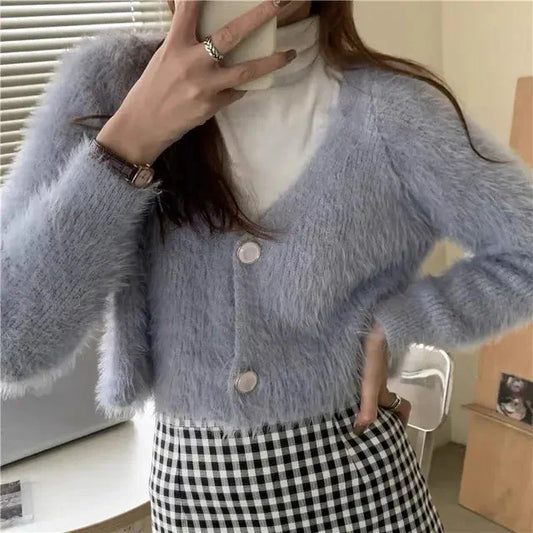 Blue mohair cardigan