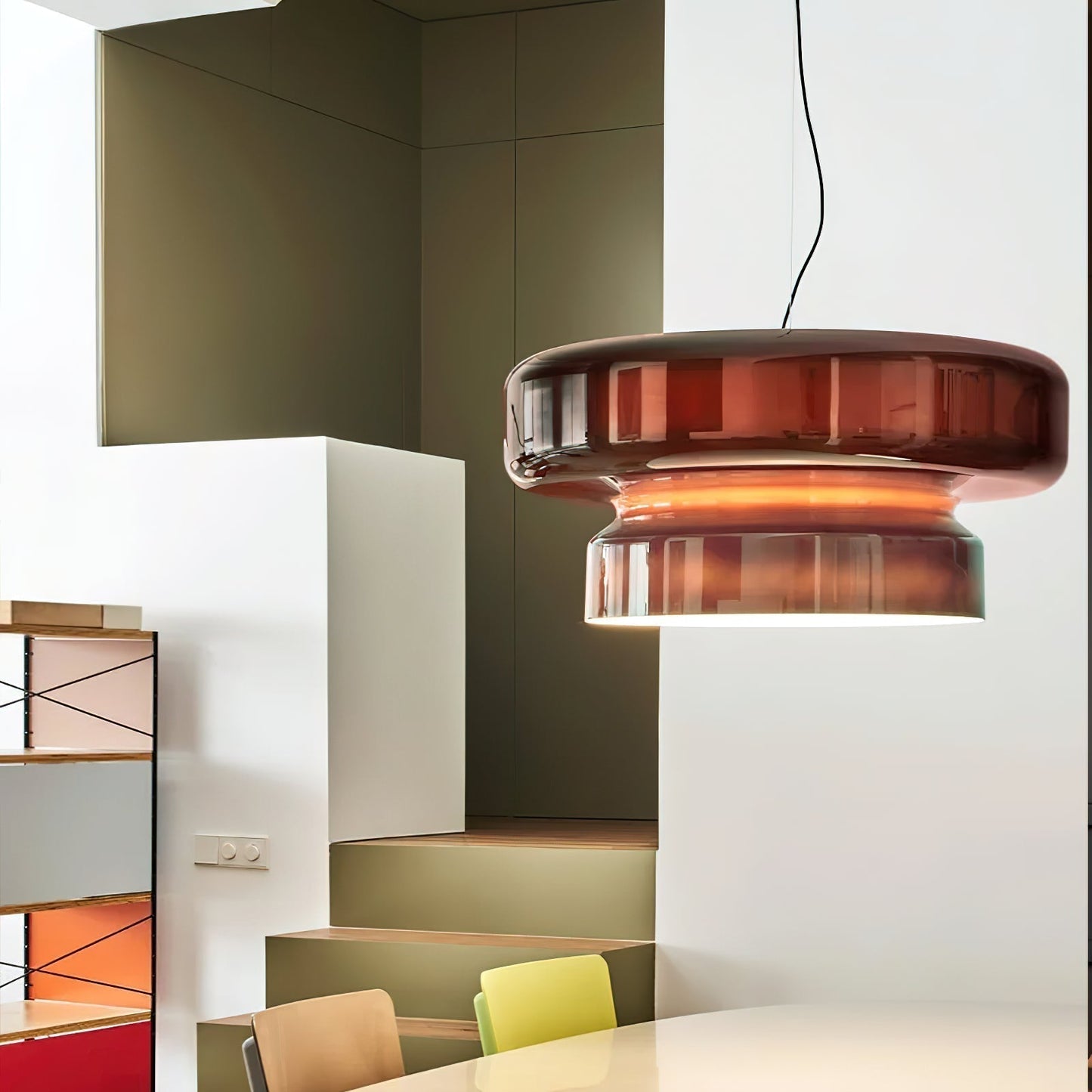 Suspension Bohemia - Lampe en Verre Soufflé avec LED Intégrée, Design Organique