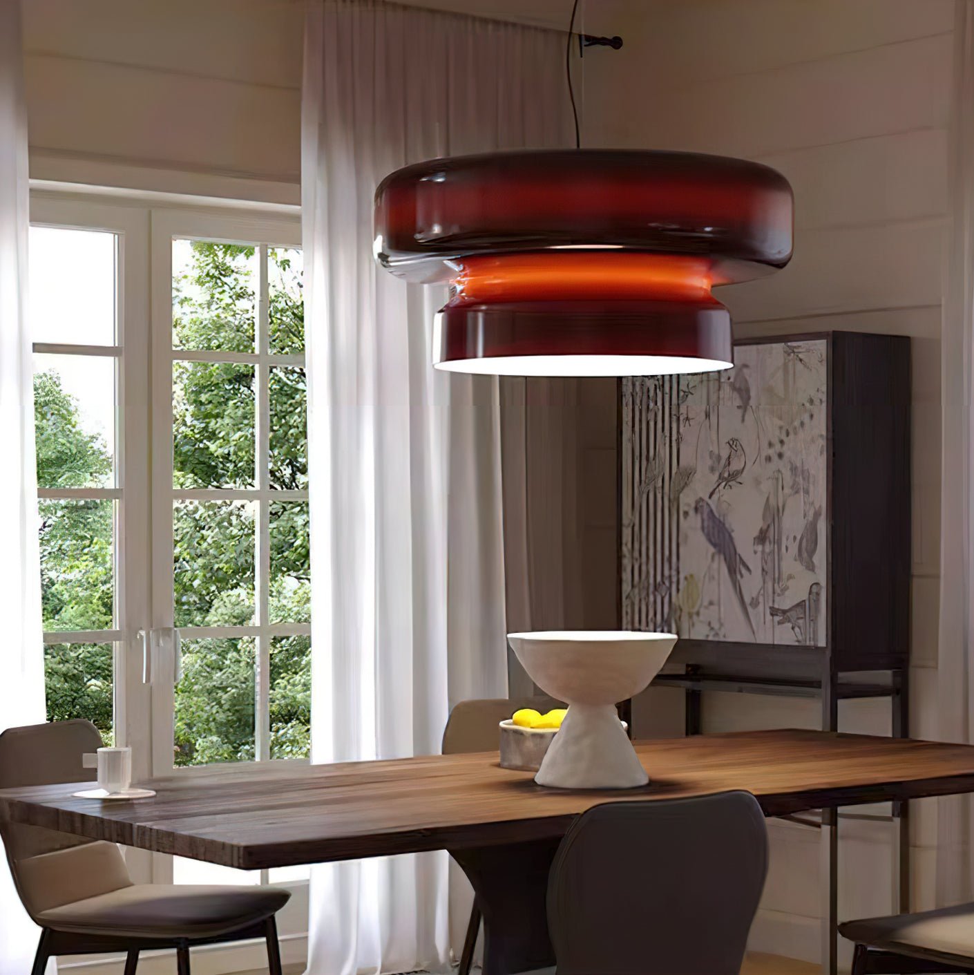 Suspension Bohemia - Lampe en Verre Soufflé avec LED Intégrée, Design Organique