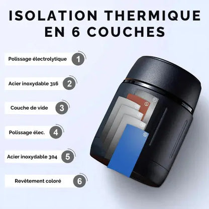 Boite Bento Noire 500ml (Isotherme)