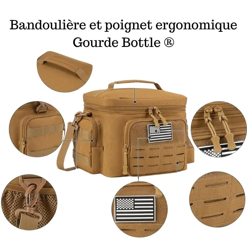 Boîte Repas Isotherme Tactique Militaire Homme 13L (Kaki)