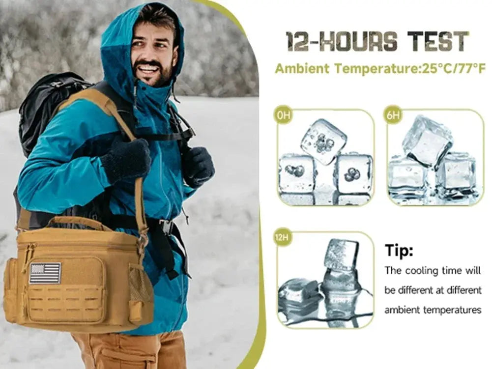 Boîte Repas Isotherme Tactique Militaire Homme 13L (Kaki)