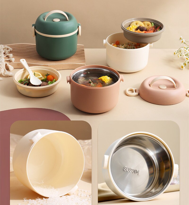 Boite Bento Repas Inox Rose
