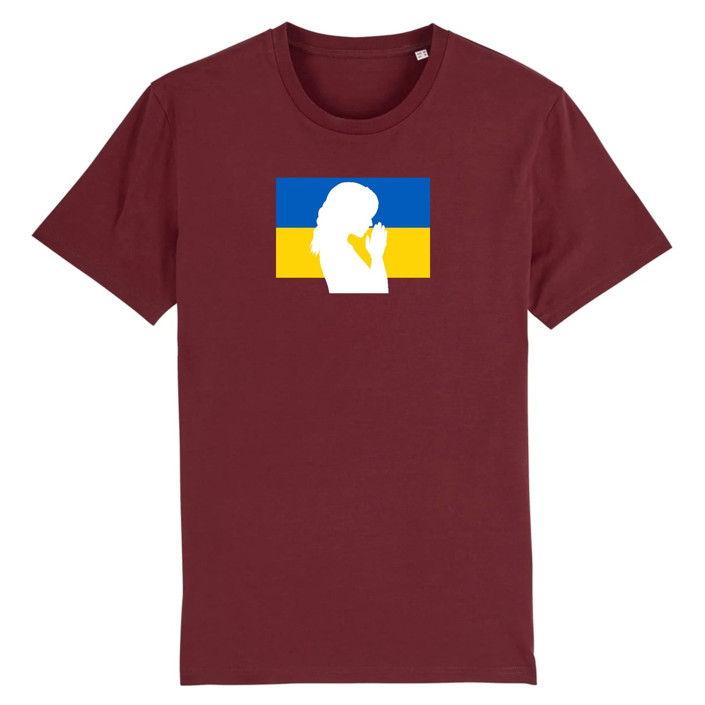 T shirt Unisex Ukraine Silhouette de Femme en Prière