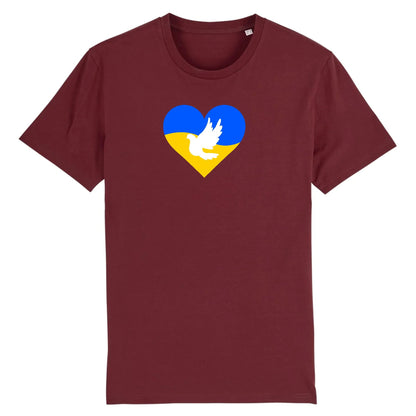 T shirt Unisex Ukraine Coeur Colombe