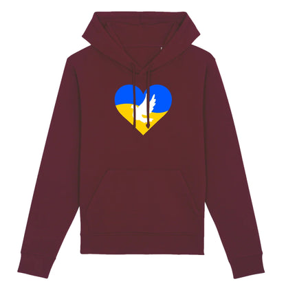 Sweat à capuche Ukraine Coeur Colombe