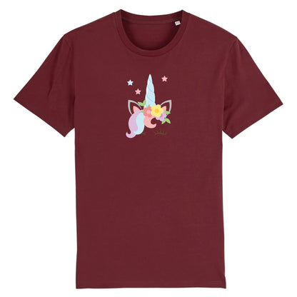T shirt Unisex Licorne avec fleurs