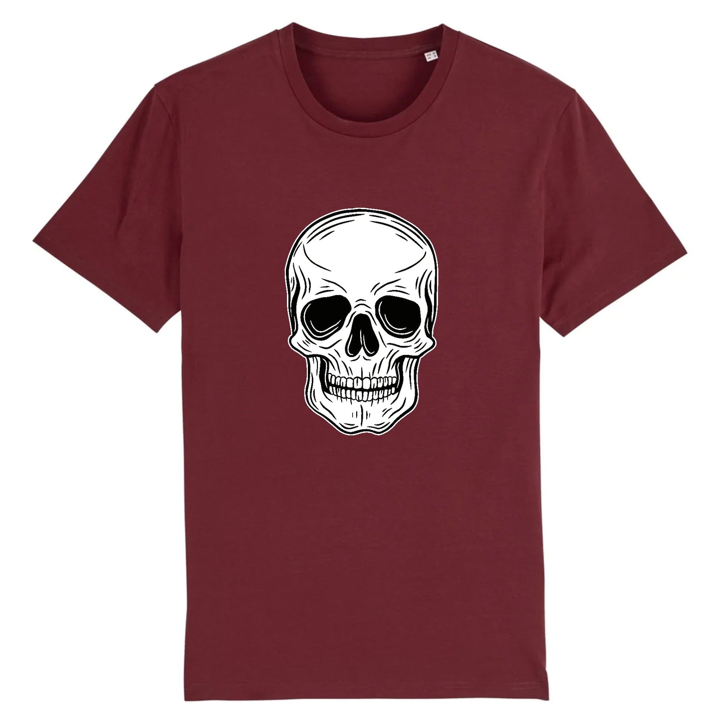 T shirt Unisex Tête de Mort Blanche