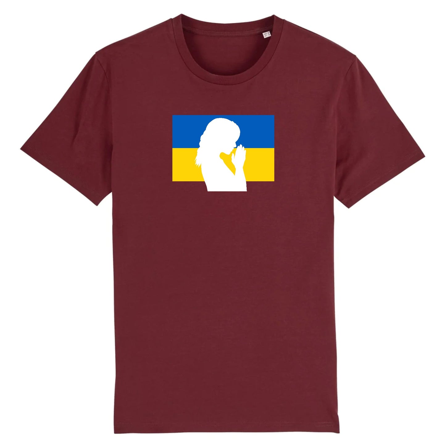 T shirt Ukraine Silhouette de Femme en Prière