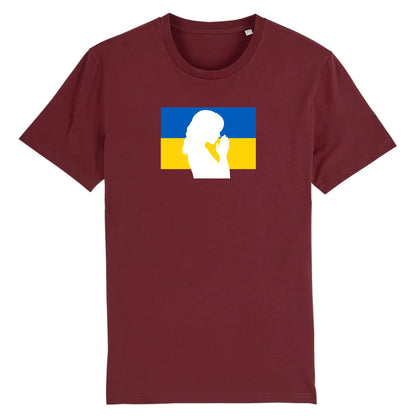 T shirt Ukraine Silhouette de Femme en Prière