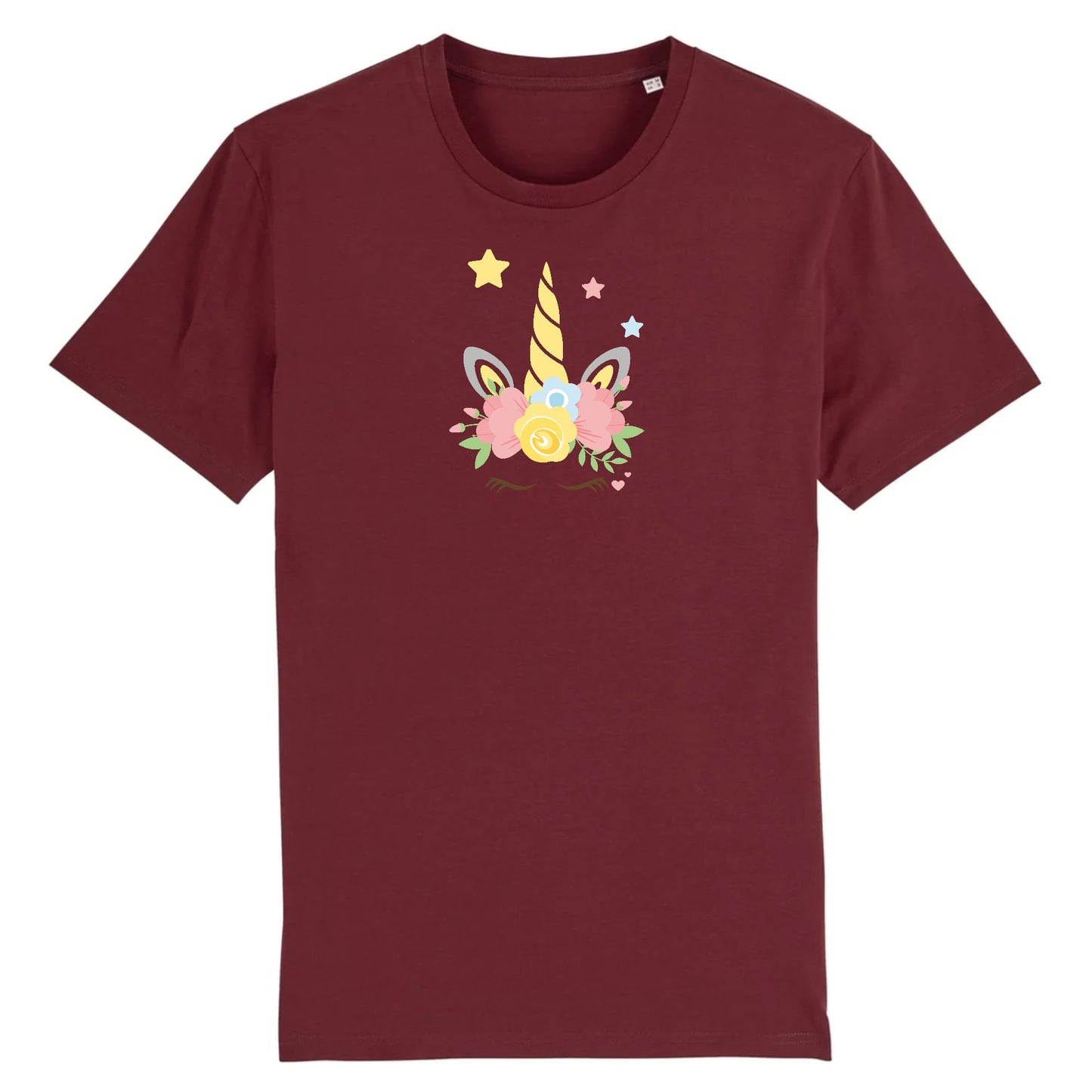 T shirt Licorne couronne fleurs