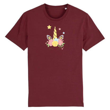 T shirt Licorne couronne fleurs