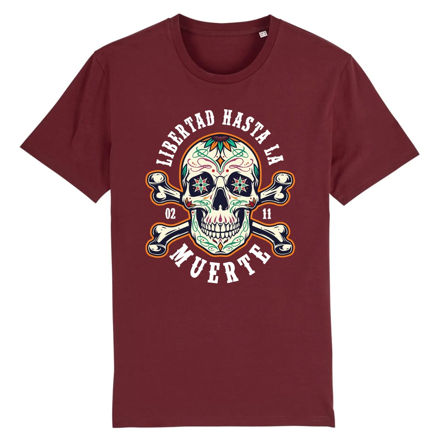 T shirt tete de mort mexicaine Libertad Muerte