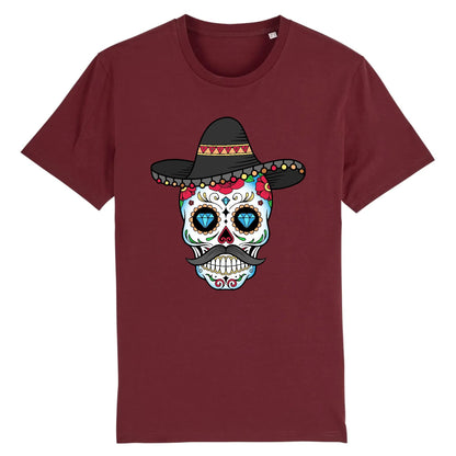 T shirt tete de mort mexicaine cow-boy