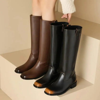 Botte haute talon plat