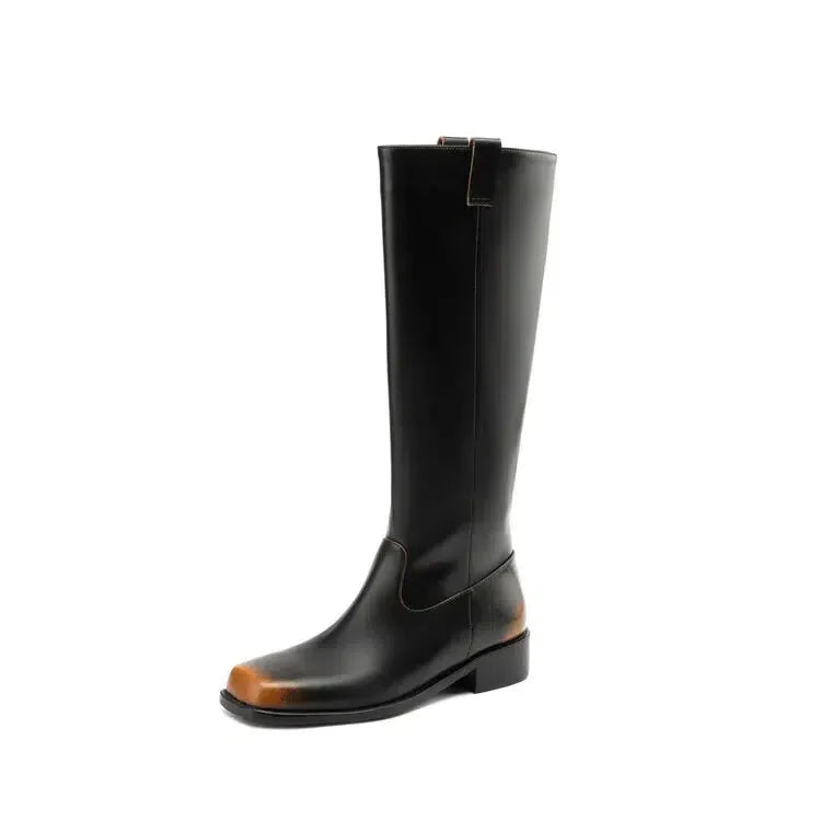 Botte haute talon plat-Old Money