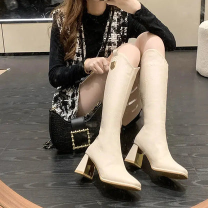 Bottes hautes bout carré