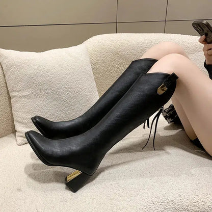 Bottes hautes bout carré