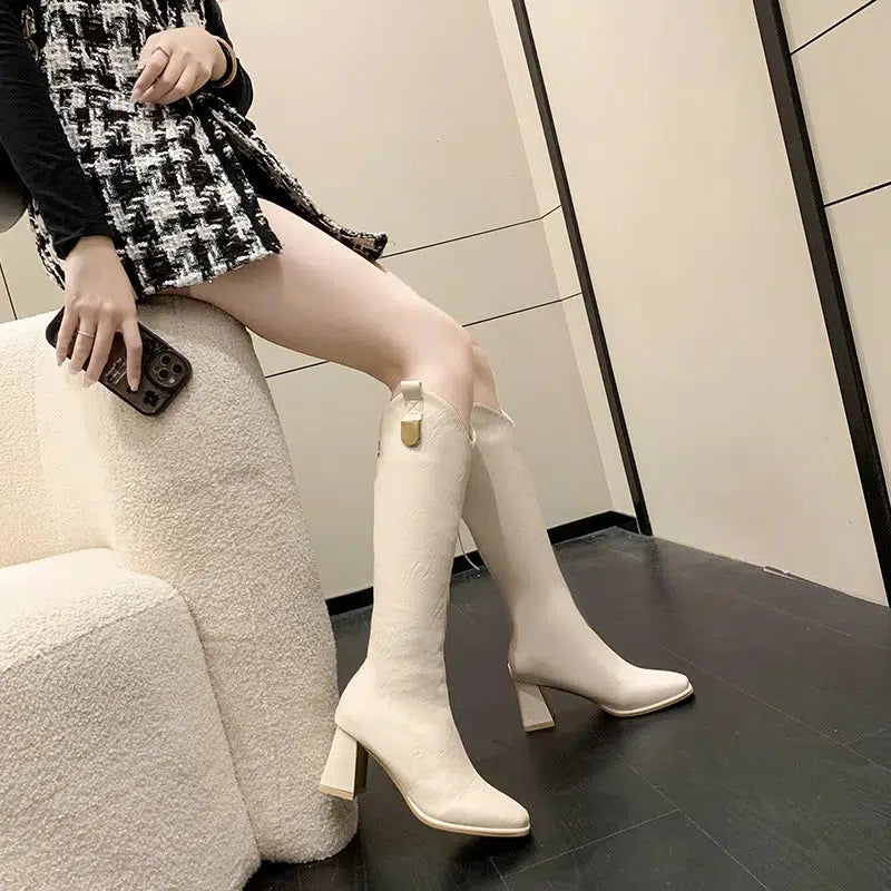 Bottes hautes bout carré