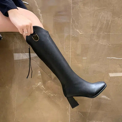 Bottes hautes bout carré