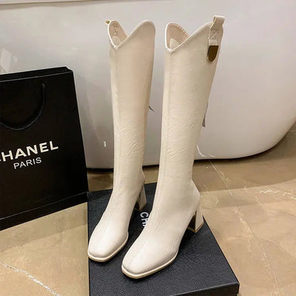 Bottes hautes bout carré