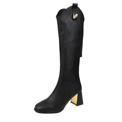 Bottes hautes bout carré-Old Money