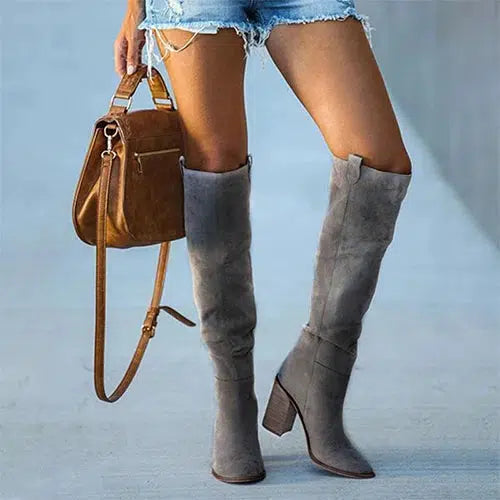 Bottes hautes daim camel-Old Money