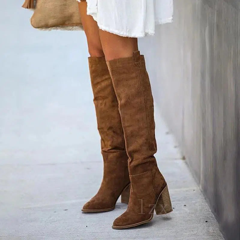 Bottes hautes daim camel-Old Money