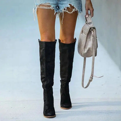 Bottes hautes daim camel-Old Money