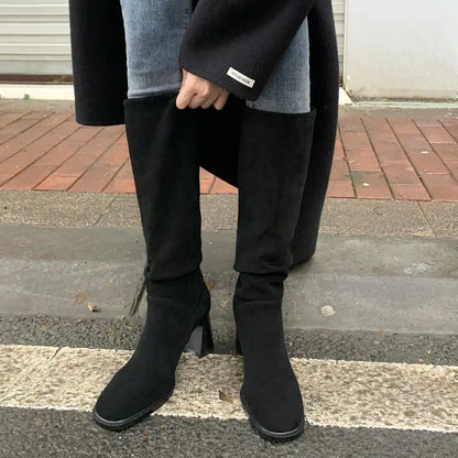 Bottes hautes en daim